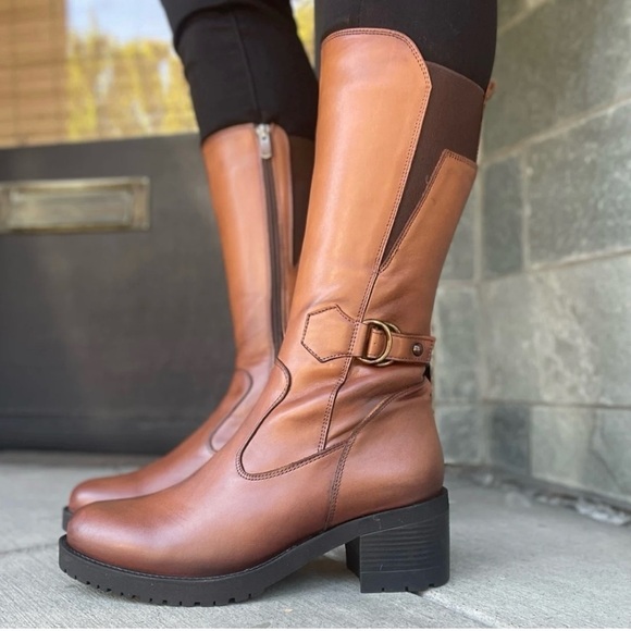 Mago Paula tall Women's Brown Leather Riding Boots - Picture 2 of 11